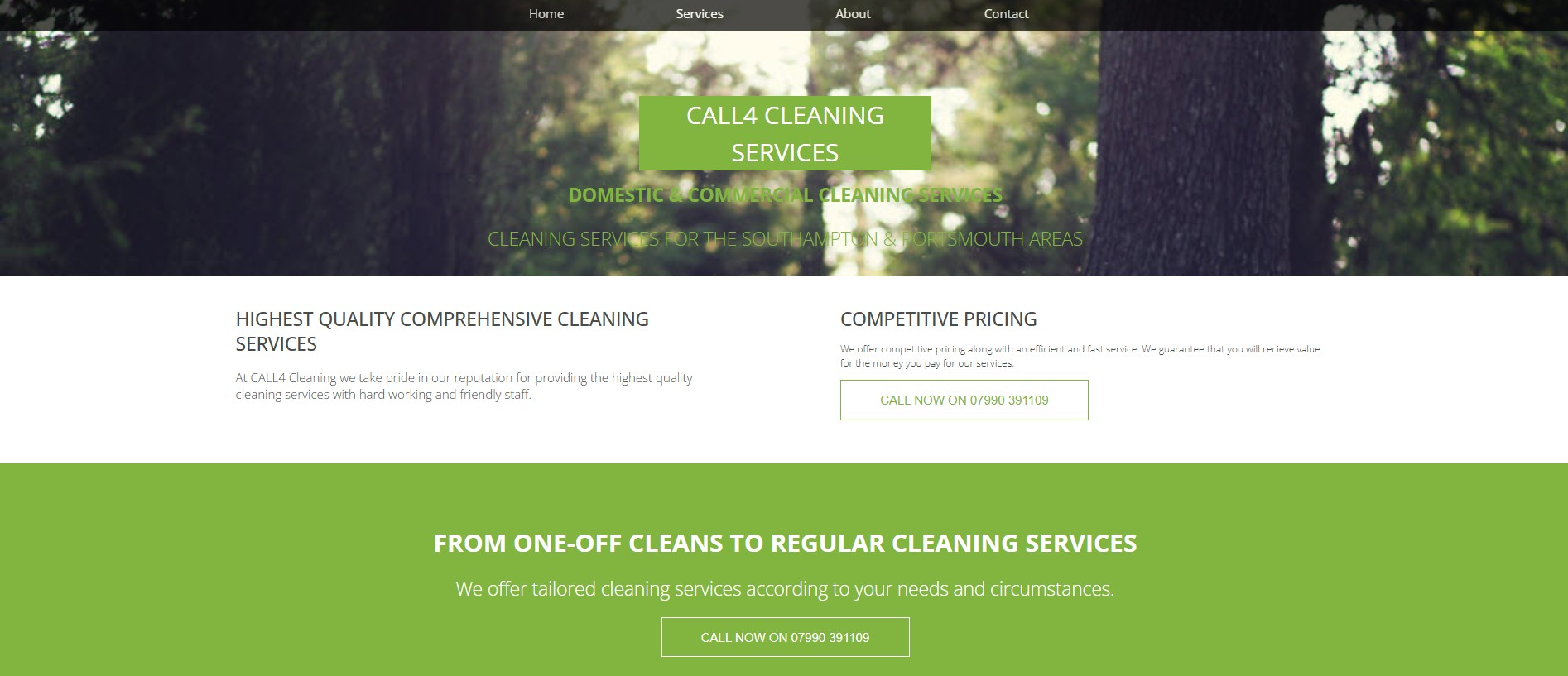 Call4 Cleaning homepage snapshot