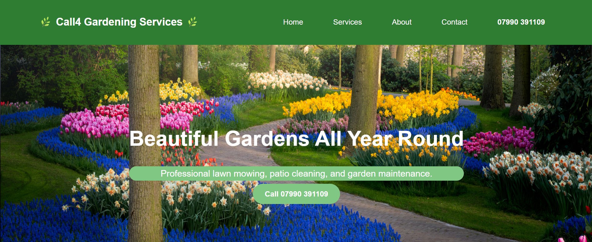 Call4 Gardening Home Page Snapshot